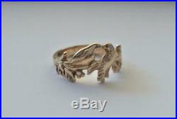 Retired JAMES AVERY 14K Yellow Gold KISSING LOVE BIRDS Band Ring