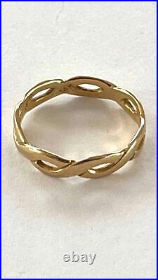 Retired JAMES AVERY 14K Yellow Gold Open Twisted Wire Band Ring Sz 6
