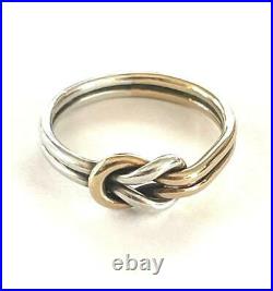 Retired JAMES AVERY 14K Yellow Gold & Sterling Silver LOVERS KNOT RING Sz 7