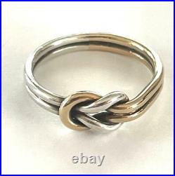 Retired JAMES AVERY 14K Yellow Gold & Sterling Silver LOVERS KNOT RING Sz 7