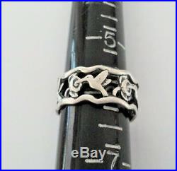 Retired JAMES AVERY Sterling Silver Hummingbird Band Ring Sz 6