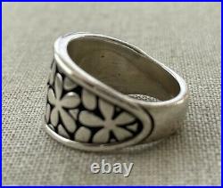 Retired JAMES AVERY Wide Flower Band Ring Sterling Sz 6 EUC