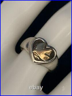 Retired James Avery 14KT Gold & Sterling Spirit of Love Ring Size 4