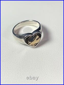 Retired James Avery 14KT Gold & Sterling Spirit of Love Ring Size 4