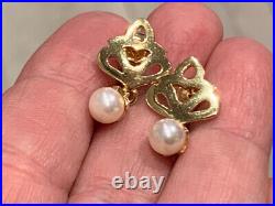Retired James Avery 14K Cultured Pearl Drop Earrings