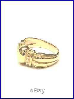 Retired James Avery 14K Yellow Gold Dome Thatch Ring, Size 7.5