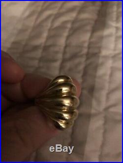 Retired James Avery 14K Yellow Gold Fluted Dome Ring Size 7