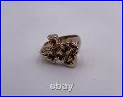 Retired James Avery 14k Gold Nugget Texas State Shaped Ring Size 7.5