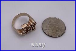 Retired James Avery 14k Gold Nugget Texas State Shaped Ring Size 7.5
