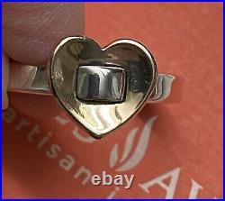 Retired James Avery 14k Gold & Sterling Silver Heart Ring