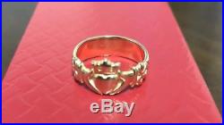 Retired James Avery 14k Yellow Gold Adorned Claddagh Ring Size 7.5