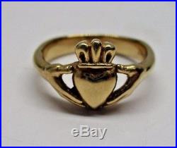 Retired James Avery 14k Yellow Gold Adorned Claddagh Ring Size 7 5.9G
