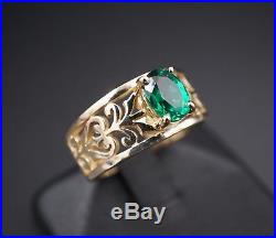 Retired James Avery 14k Yellow Gold Emerald Adoree Ring Size 10 RG-684 RG1371