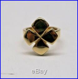 Retired James Avery 14k Yellow Gold Four Leaf Clover Ring Size 9.5 15.3g