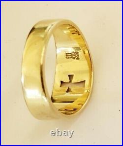 Retired James Avery 14kt Gold Cross Ring with James Avery Box and Pouch