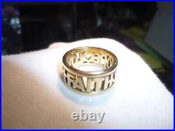 Retired James Avery 14kt Gold Hope Faith Love Ring Size 7 Band