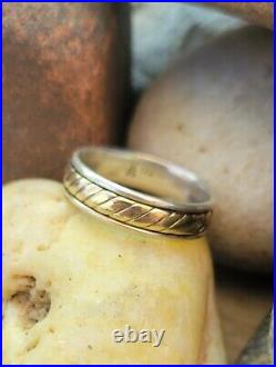 Retired James Avery 14kt Gold and. 925 Fluted Band Ring Size 9