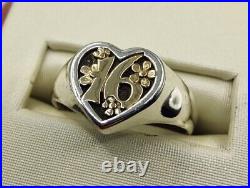 Retired James Avery 16 Heart Ring 14k & Sterling Silver Size 5.75