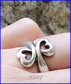 Retired James Avery 2 Heart Ring in Original JA Box/Pch! Rare Piece! Sz 6.5