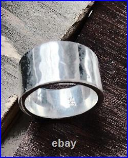 Retired James Avery 3/8 Wide Hammered Band Ring Size 6.5