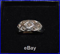 Retired James Avery 925 Sterling Silver 14K Yellow Gold Bead Dome Ring Sz 6.5