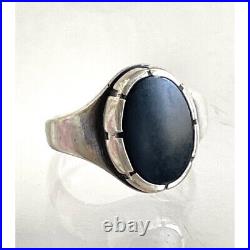Retired James Avery 925 Sterling Silver Onyx Ring Size 8 Sky