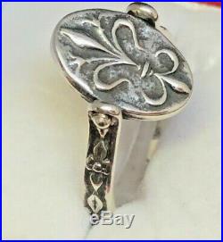 Retired James Avery 925 Sterling Silver Secret Message Ring Size 9.25