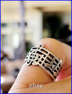 Retired James Avery Amazing Grace Band Ring Music Notes CUTE! Size 6