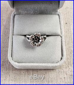 Retired James Avery April Flower Ring 18k Gold And Sterling Silver Size 7