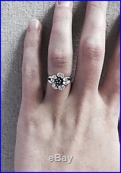 Retired James Avery April Flower Ring 18k Gold And Sterling Silver Size 7