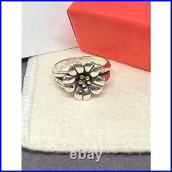 Retired, James Avery, April flowers ring. Sterling silver and 18kt gold
