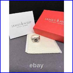 Retired, James Avery, April flowers ring. Sterling silver and 18kt gold