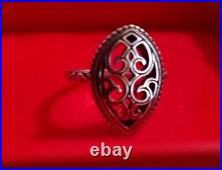 Retired James Avery Beaded Marquis Sterling Silver Ring Size 8