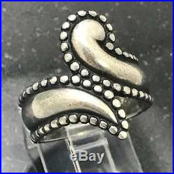 Retired James Avery Beaded Spiral Swirl Ring Sz 7 1/2 Sterling Silver. 925