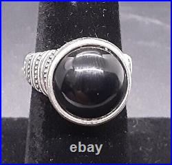 Retired James Avery Black Onyx African Beaded Sterling Silver Ring Size 6.75
