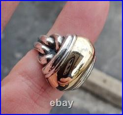 Retired James Avery Bold Oval Knot Ring RARE Size 6.5 Sterling & 14k
