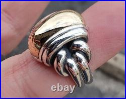 Retired James Avery Bold Oval Knot Ring RARE Size 6.5 Sterling & 14k