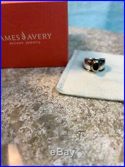 Retired James Avery Christina Sterling and 18K Black Onyx Ring Size 6