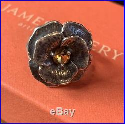 Retired James Avery Citrine Flower Ring Excellent Condition Gift Box 925SS 5 1/2
