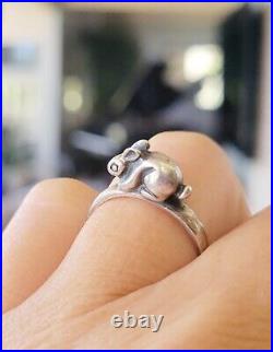 Retired James Avery Cotton Tail Bunny Rabbit 3-D Ring SO NEAT! Size 8.5