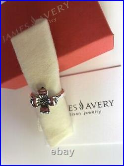 Retired James Avery Dogwood Blossom Ring-sterling Silver-rare Vintage 8.5