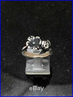 Retired James Avery Dogwood Flower with Ladybug Ring Sz 6 1/2 Sterling Silver. 925