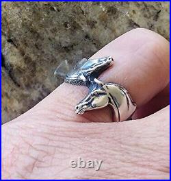 Retired James Avery Double Horse Head Ring Size 6.5