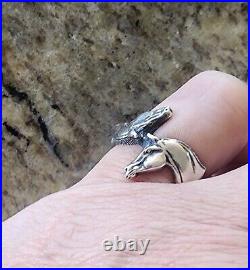 Retired James Avery Double Horse Head Ring Size 6.5