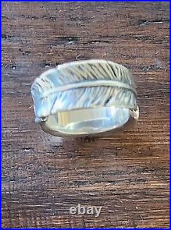 Retired James Avery Feather Ring Size 6 + JA Box