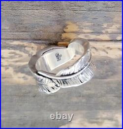 Retired James Avery Feather Wrap Around Ring Sterling Silver Size 4.5