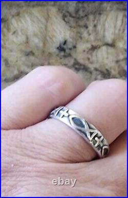 Retired James Avery Fish and Cross Eternity Band Ring size 9.5