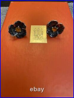 Retired James Avery Flower Earrings with Citrine