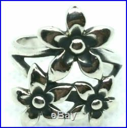 Retired James Avery Flower Floral Bouquet Ring Sterling Silver Womens Size 6