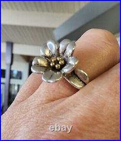 Retired James Avery Flower Ring 18kt Gold/. 925 Size 7